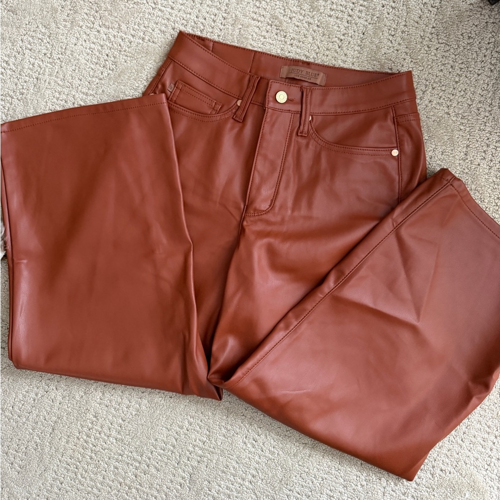 Judy Blue Brown Wide-Leg Crop Pants